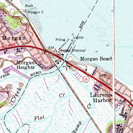 Topographic Map of Stump Creek, NJ