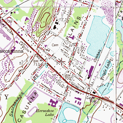 Topographic Map of Succasunna Plains, NJ
