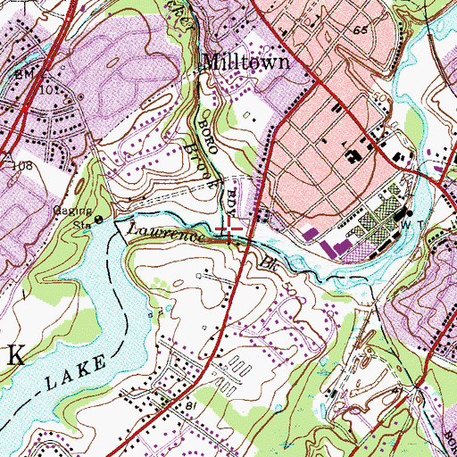 Topographic Map of Sucker Brook, NJ