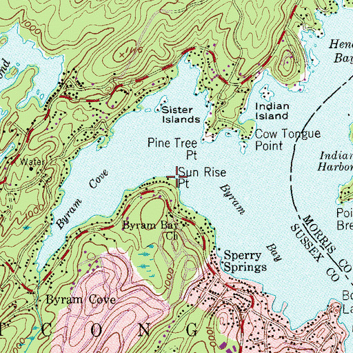 Topographic Map of Sun Rise Point, NJ