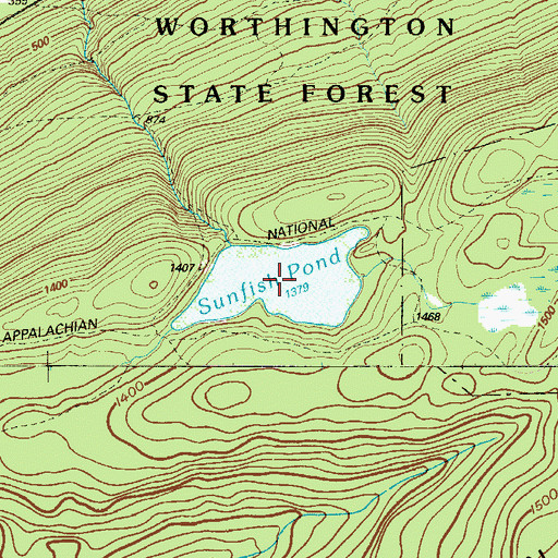 Topographic Map of Sunfish Pond, NJ