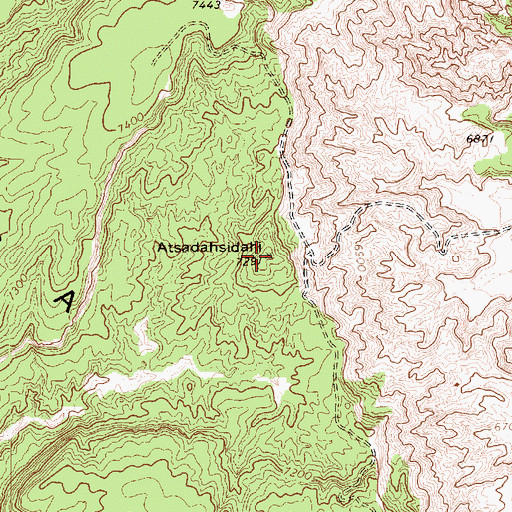 Topographic Map of Atsadahsidahi, AZ