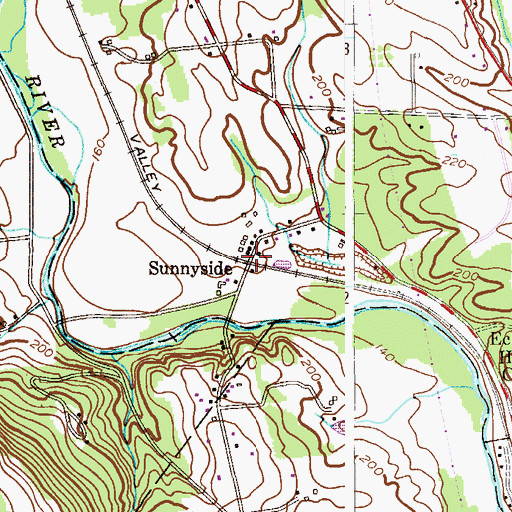 Topographic Map of Sunnyside, NJ