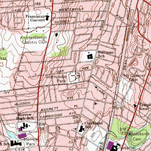 Topographic Map of Sunnyside Park, NJ