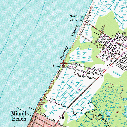 Topographic Map of Sunray Beach, NJ
