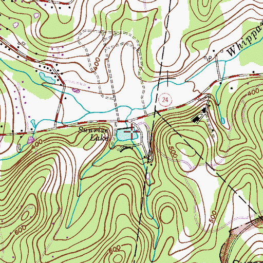 Topographic Map of Sunrise Lake, NJ