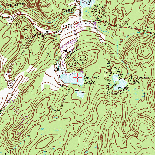 Topographic Map of Sunset Lake, NJ