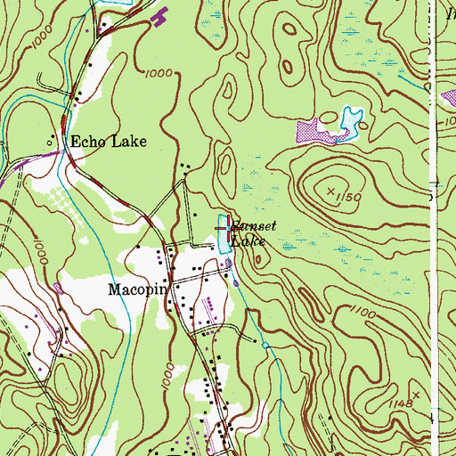 Topographic Map of Sunset Lake, NJ