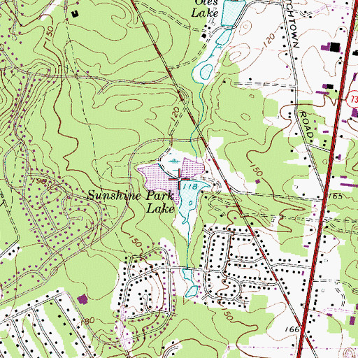 Topographic Map of Sunshine Park Lake, NJ