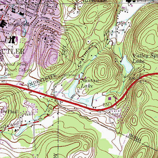Topographic Map of Suntan Lake, NJ