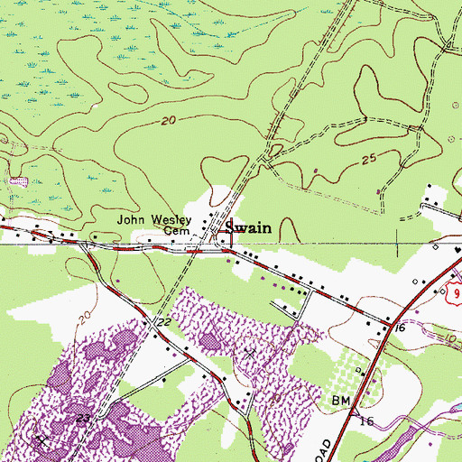 Topographic Map of Swain, NJ