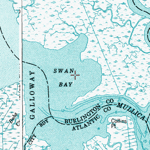 Topographic Map of Swan Bay, NJ