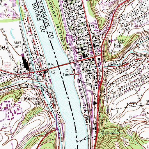Topographic Map of Swan Creek, NJ