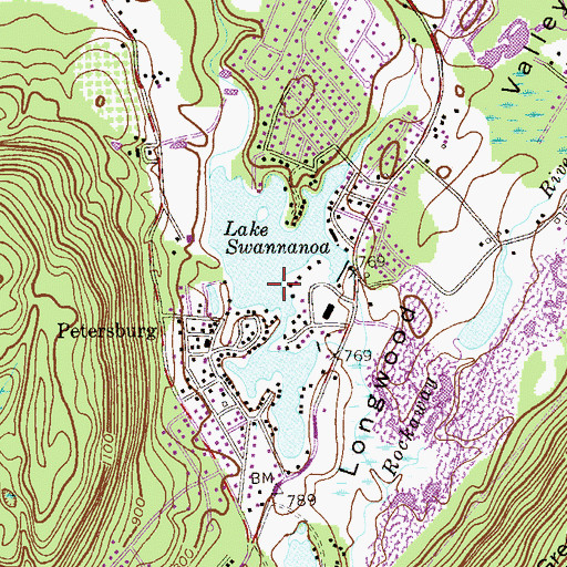 Topographic Map of Lake Swannanoa, NJ