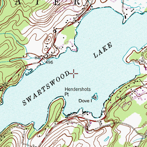 Topographic Map of Swartswood Lake, NJ
