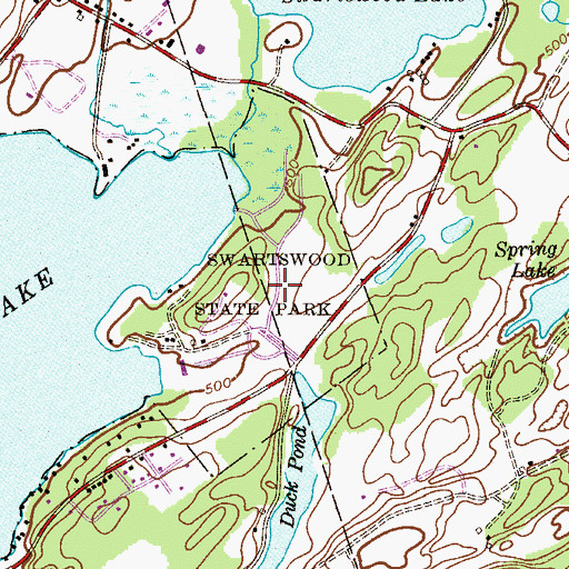 Topographic Map of Swartswood State Park, NJ