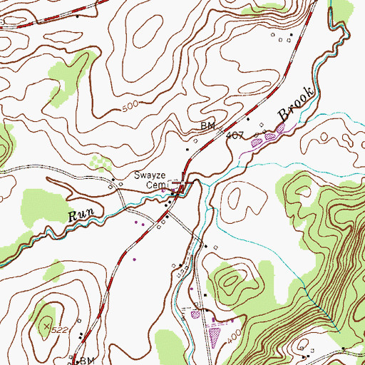 Topographic Map of Swayze Cemetery, NJ