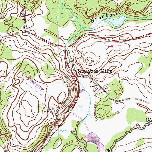 Topographic Map of Swayzes Mills, NJ