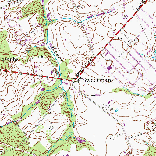 Topographic Map of Sweetman, NJ