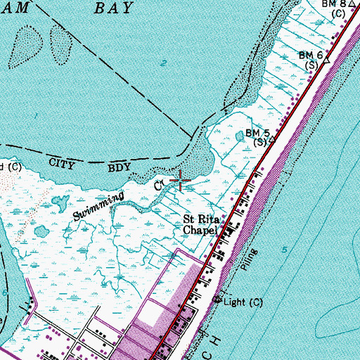 Topographic Map of Swimming Creek, NJ