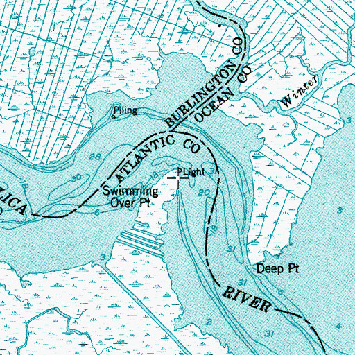 Topographic Map of Swimming Over Point, NJ