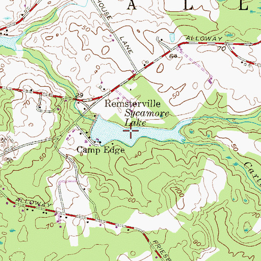 Topographic Map of Sycamore Lake, NJ