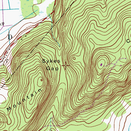 Topographic Map of Sykes Gap, NJ