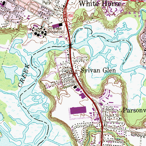 Topographic Map of Sylvan Glen, NJ