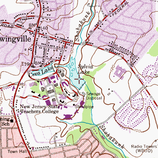 Topographic Map of Sylva Lake, NJ