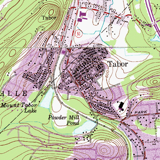 Topographic Map of Tabor, NJ