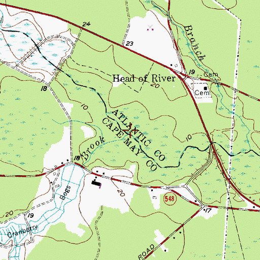 Topographic Map of Tarkiln Brook, NJ