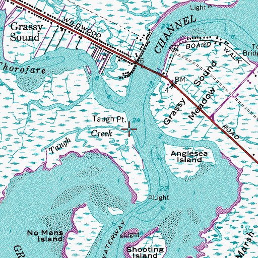 Topographic Map of Taugh Creek, NJ