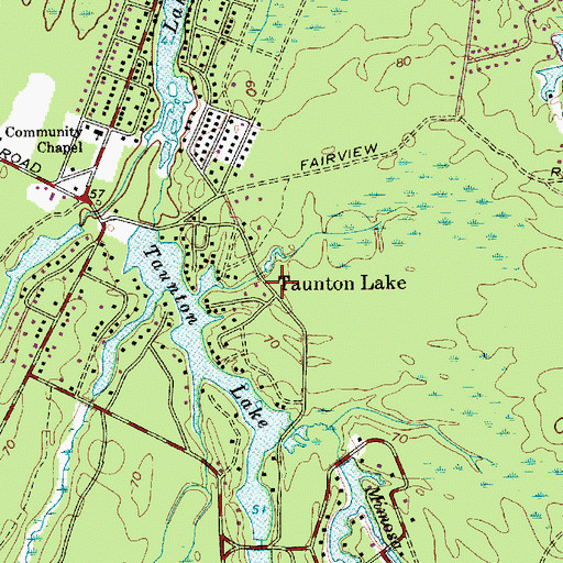 Topographic Map of Taunton Lake, NJ