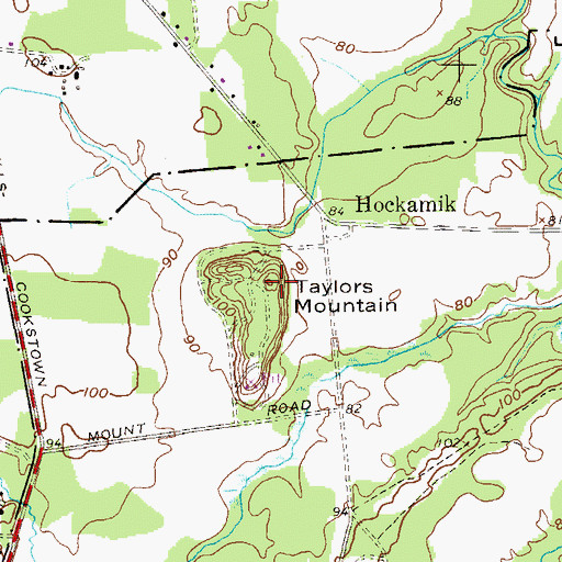 Topographic Map of Taylors Mountain, NJ