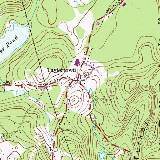 Topographic Map of Taylortown, NJ