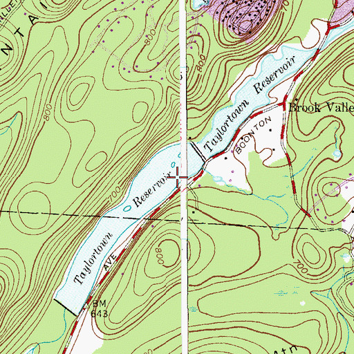 Topographic Map of Taylortown Reservoir, NJ
