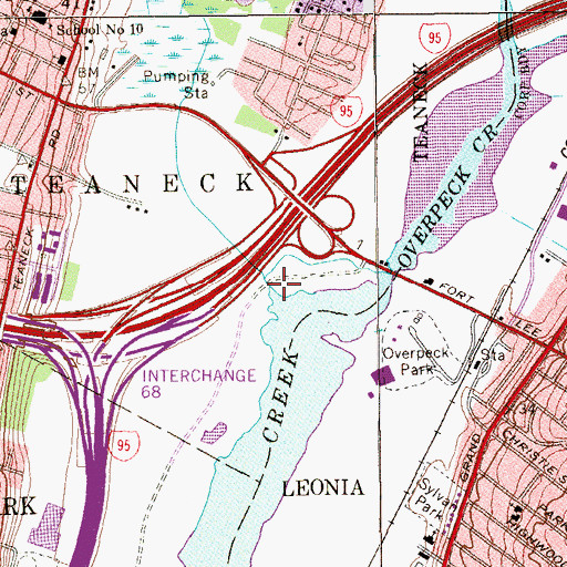Topographic Map of Teaneck Creek, NJ