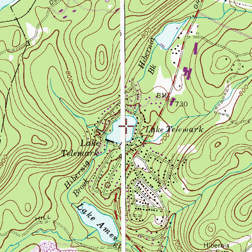 Topographic Map of Lake Telemark, NJ