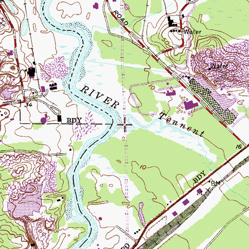 Topographic Map of Tennent Brook, NJ