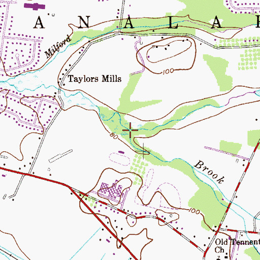 Topographic Map of Tepehemus Brook, NJ
