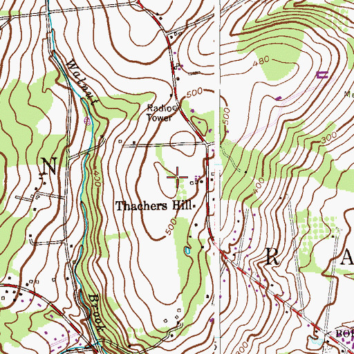 Topographic Map of Thachers Hill, NJ