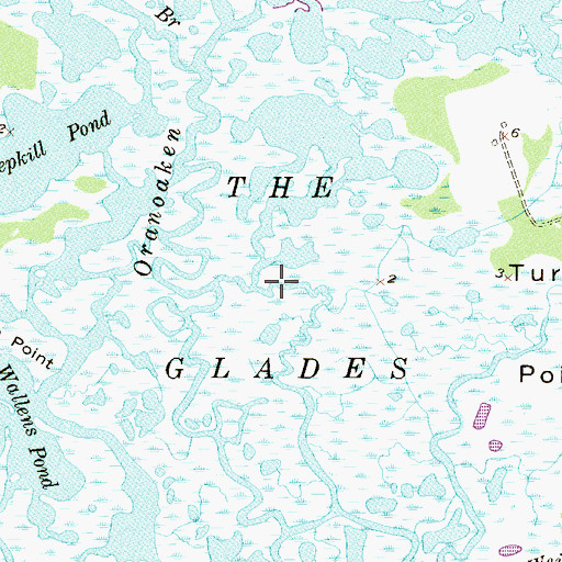 Topographic Map of The Glades, NJ