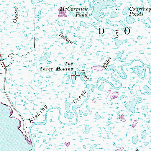 Topographic Map of The Three Mouths, NJ