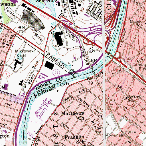 Topographic Map of Third River, NJ