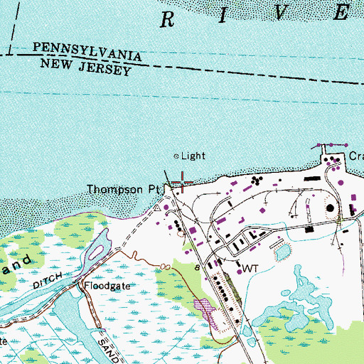 Topographic Map of Thompson Point, NJ