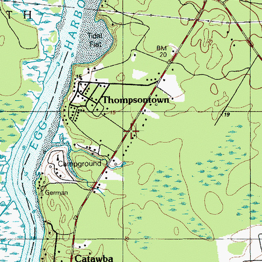 Topographic Map of Thompsontown, NJ