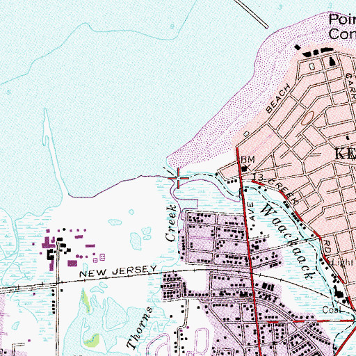 Topographic Map of Thornes Creek, NJ
