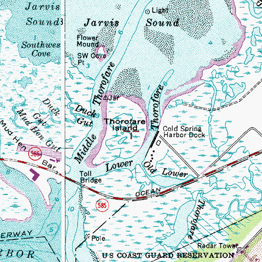 Topographic Map of Thorofare Island, NJ