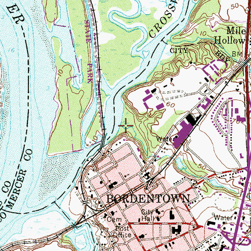 Topographic Map of Thorton Creek, NJ