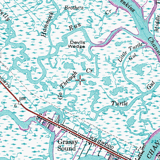 Topographic Map of Through Creek, NJ
